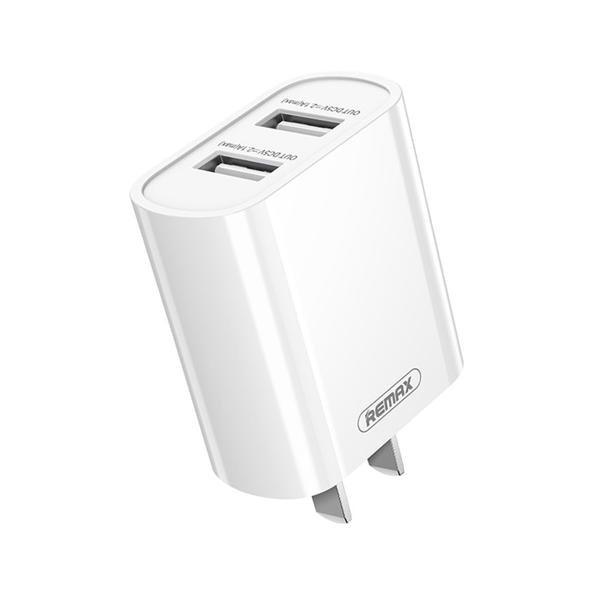REMAX RP-U35 Jane Series 2.1A Dual USB Fast Charging Adapter Set Fast Charging For 7/7 Plus/6S/6S Plus/6 Plus/6/SE (2020)/ 11/ 11Pro/11ProMax/XsMax,/XR/ XS/X/8/8 Plus/ AirPods/Ipad/Samsung/LG/HTC/Huawei/Moto/xiao MI and More (White）