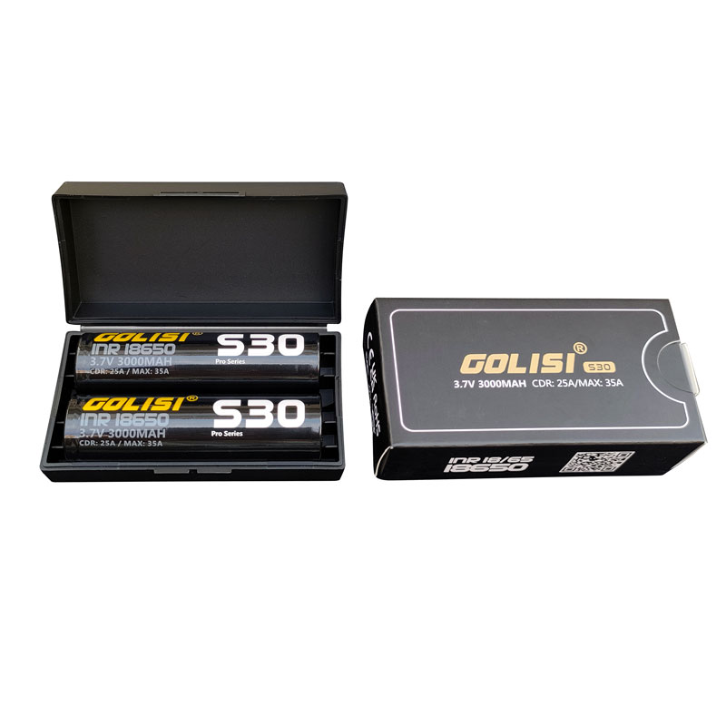 2pcs Golisi S30 INR 18650 3000mAh 35A Flat Top Li-ion Rechargeable Battery