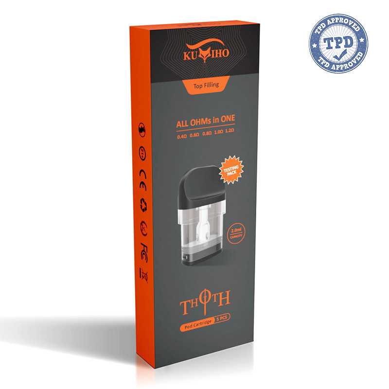 [Testing Pack] Kumiho THOTH Series Top Filling Pod Cartridge with 5 Different Ohms (5pcs/pack)