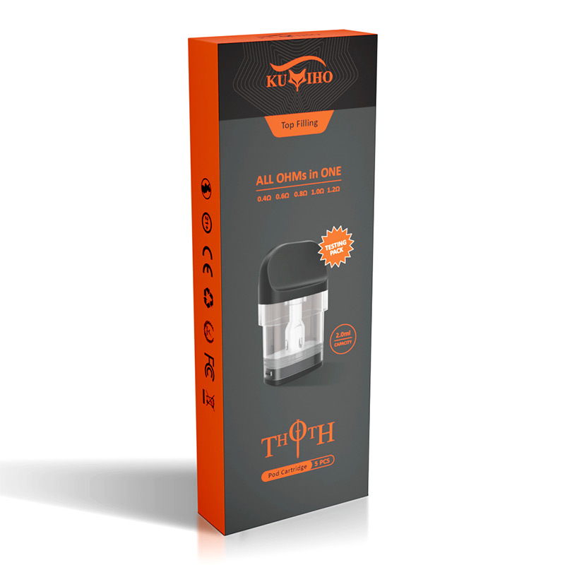 [Testing Pack] Kumiho THOTH Series Top Filling Pod Cartridge with 5 Different Ohms (5pcs/pack)