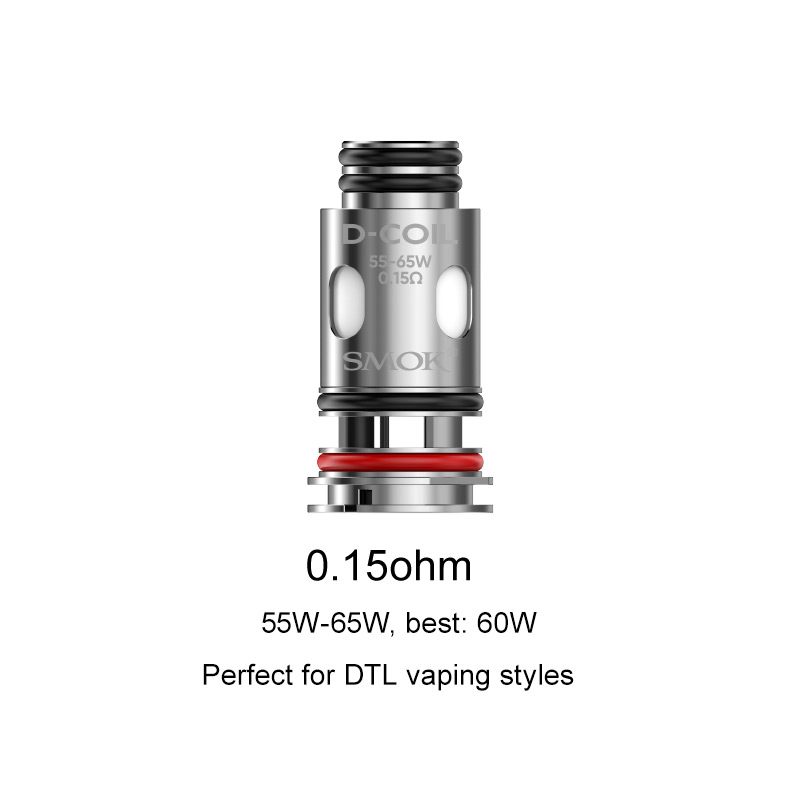 Smok D-Coil Series Replacement Coil for X-PRIV Solo Kit,TF-D Tank (5pcs/pack)